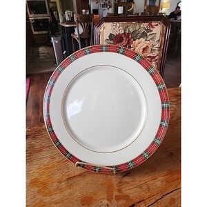NWT Lenox Winter Greetings Plaid Dinner Plate 847282 USA